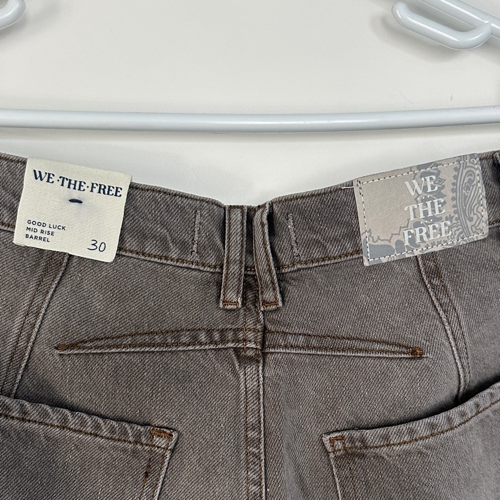 Free People Women's Relaxed Fit Grey Wash Jeans - Picture 3 of 5